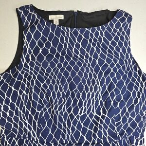 LL BEAN SIGNATURE Women's Size 12 Blue Sleeveless Dress Nautical -1561